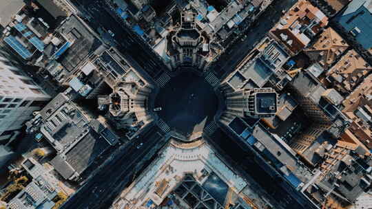 上海外滩福州路航拍