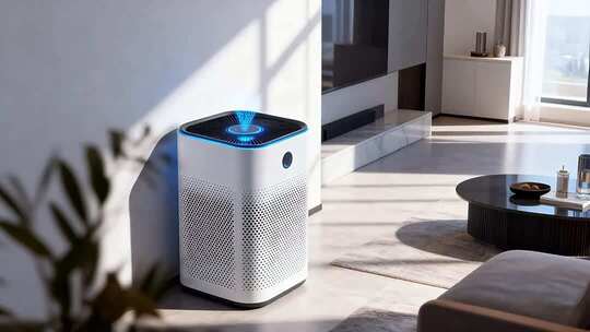 客厅中的空气净化器
