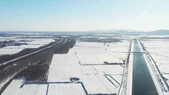 航拍雪景 唯美冬日空镜 立冬 冬至节气