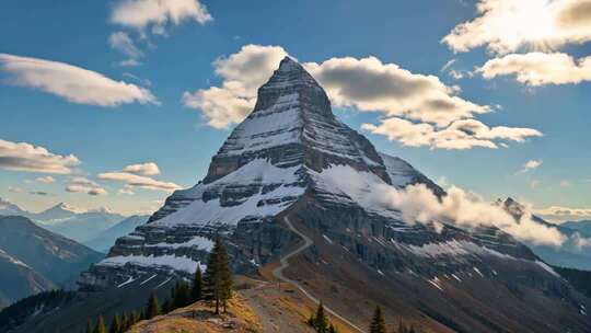 雪山自然风光全景