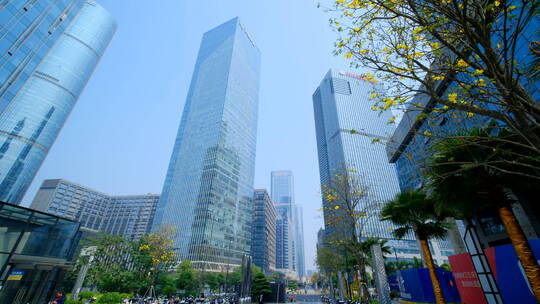 南宁五象新区街景 现代化高楼林立城市穿梭