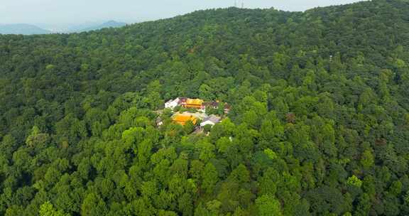 4K长沙麓山古寺航拍