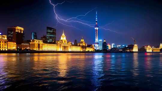 合集-城市闪电暴雨 电闪雷鸣 城市雨夜