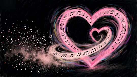 爱心音符粒子特效素材