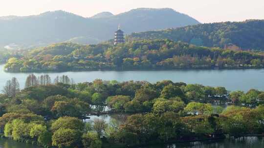 航拍杭州西湖景区