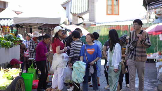 云南菜市场市集赶集大理丽江腾冲古城古镇视频素材模板下载