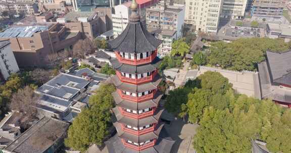 江西南昌绳金塔城市建筑风光航拍