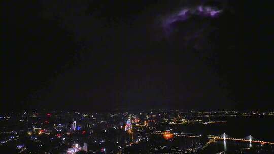 夜空闪电 雷电视频素材 霹雷雷电划破乌云