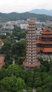 福建福州西禅古寺竖屏航拍