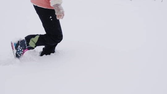 雪地里行走的女人