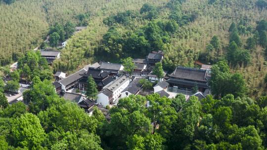 浙江湖州安吉灵峰寺初夏航拍