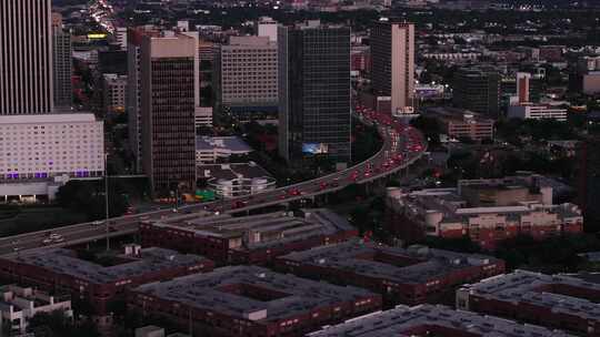 休斯敦市区夜景航拍
