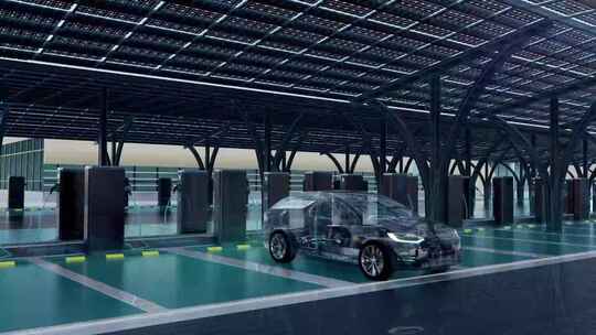 新能源汽车充电片头全息转场