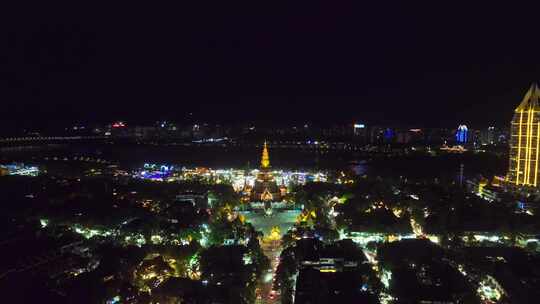 西双版纳告庄西双景夜景航拍