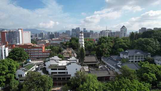 福建福州定光寺定光塔地标建筑白塔航拍