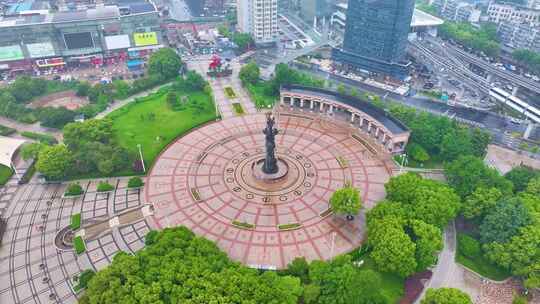 安徽芜湖航拍城市地标风景风光素材