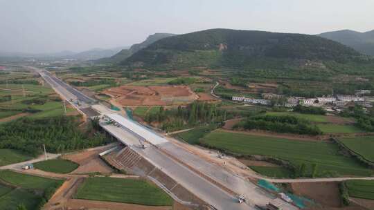 航拍济南大西环项目建设 中国基建