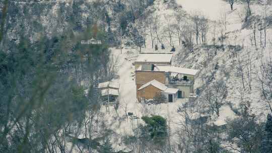 冬季山间雪景视频素材模板下载