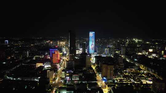 江苏徐州城市夜景灯光城市夜景航拍