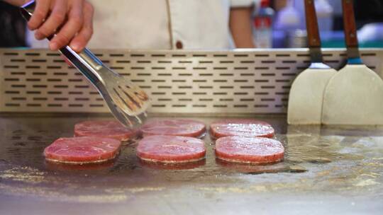 煎牛排美食制作过程视频素材模板下载