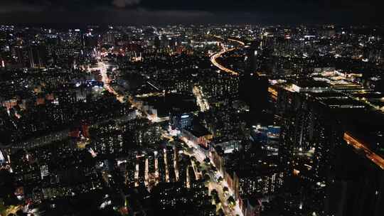 航拍城市夜景