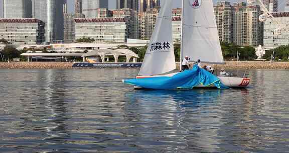 深圳前海湾帆船宝安南山CBD乘风破浪