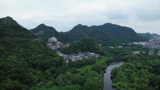 航拍贵阳市花溪区