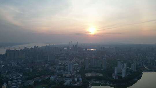 江西九江日出九江大景航拍