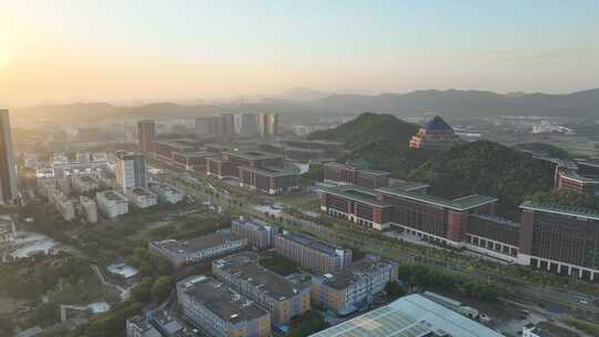 深圳光明区中山大学校区航拍学校建筑风光