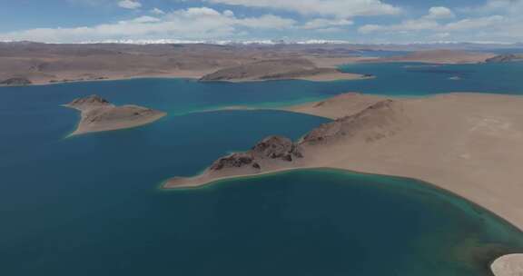西藏那曲佩古措蓝色湖泊阿里大环线高空航拍