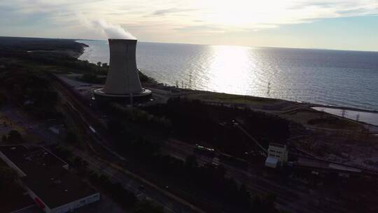核电站航拍视频素材模板下载