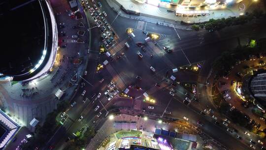 航拍湖北宜昌夷陵区夜景视频素材模板下载