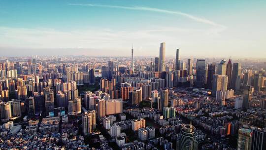 壮观的广州城市建筑天际线4k
