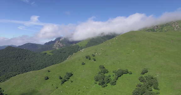 灵山航拍山峰大山