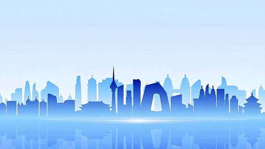 城市建筑天际线剪影素材