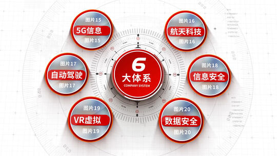 红色科技企业图文分类AE模板