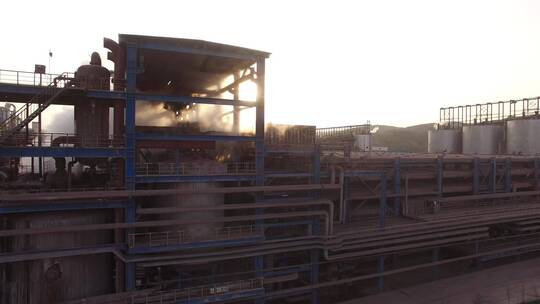 铝厂航拍 铝锭生产 重工业工厂 冶炼