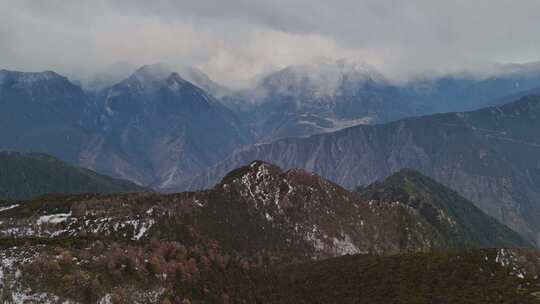 航拍高原高山雪山视频素材模板下载