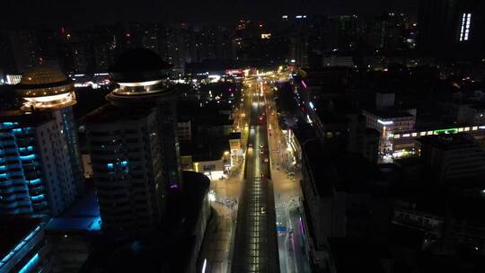 湖北襄阳城市夜景交通