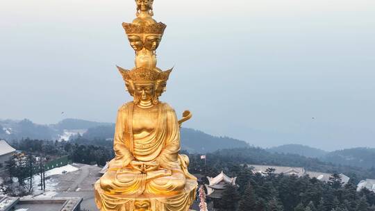 佛教名山四川峨眉山金顶大佛特写