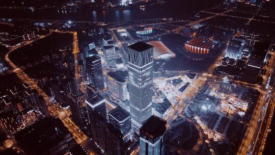 上海前滩太古里夜景航拍