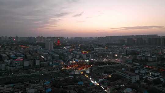 航拍洛阳丽景门夜景