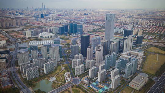 上海前滩CBD全景4K延时航拍
