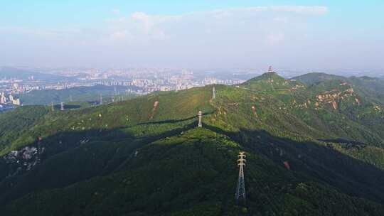 夏季北京门头沟定都阁山顶城市森林航拍