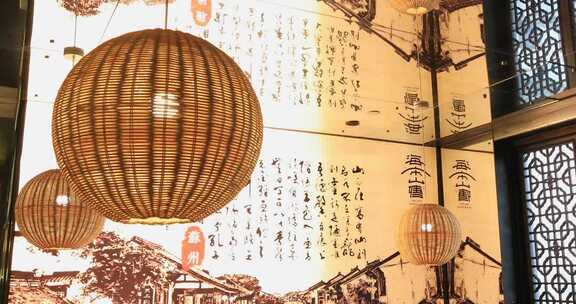 中式灯笼搭配古风背景素材