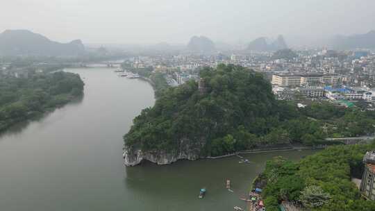 广西桂林象鼻山旅游景区航拍