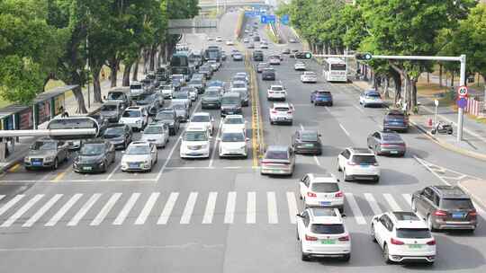 城市道路车辆通行景象