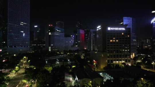 深圳湾南山区夜景航拍