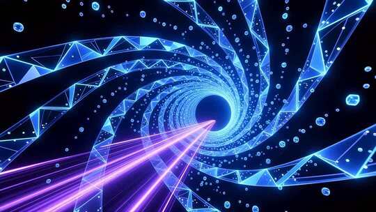 穿梭未来科技光线时空隧道4K