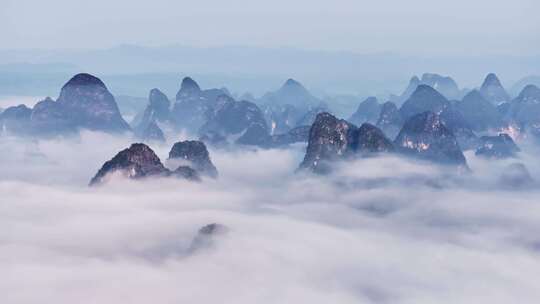 桂林山水云海航拍